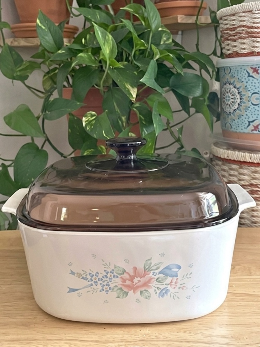 Vintage CorningWare Symphony A-5-B 5L Casserole Dish Dutch Oven w/ Fireside Lid